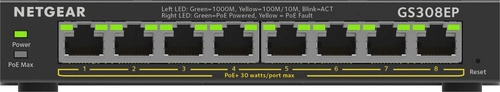 Conmutador Netgear GS308EP-100PES 8x 1Gb 62 W PoE+