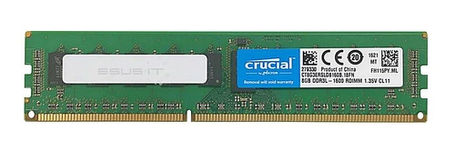 Memoria RAM 1x 8GB Crucial ECC REGISTERED DDR3 1600MHz PC3-12800 RDIMM | CT8G3ERSLD8160B.18FN