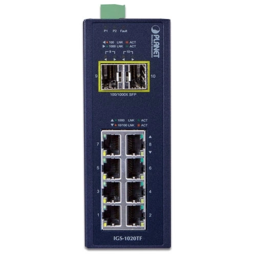 Conmutador Planet IGS-1020TF 8x 1Gb 2x SFP
