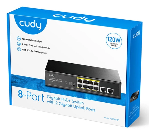 Conmutador Cudy 10x 1Gb 120 W PoE+