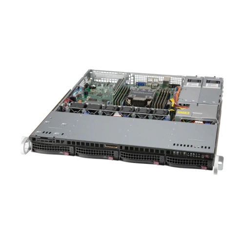 Platforma deservidor Supermicro 1U 510P-M SYS-510P-M Intel x 1 DDR4 x 8 4 x 3.5" SATA/SAS/NVME PSU 1