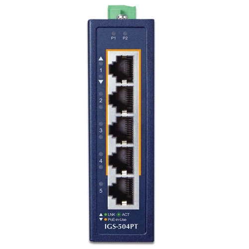Conmutador Planet IGS-504PT 5x 1Gb 120 W PoE+