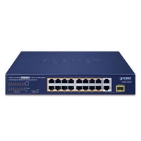 Conmutador Planet FGSD-1821P 16x 100Mb | 1x 1Gb 1x RJ-45/SFP 185 W PoE+