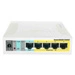 Switch Mikrotik CSS106-1G-4P-1S 5x 10/100/1000 PoE output RB260GSP only: Passive PoE output on ports 2-5. Max current 1A per port, DC jack input Voltage: 10-57 V