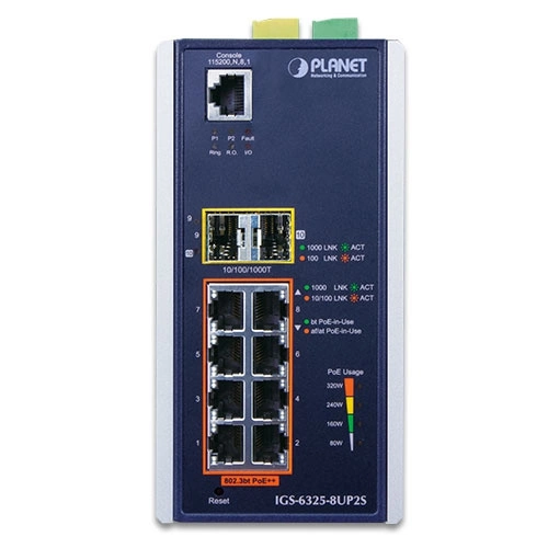 Conmutador Planet IGS-6325-8UP2S 8x 1Gb 2x SFP 360 W PoE++