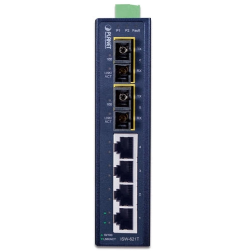 Conmutador Planet ISW-621 4x 100Mb 2x 100Mbps SFP