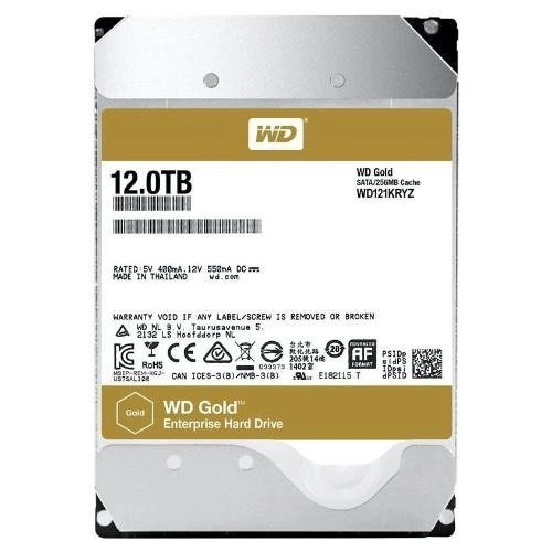 Disco duro Western Digital GOLD 3.5'' HDD 12TB 7200RPM SATA 6Gb/s 512MB | WD122KRYZ