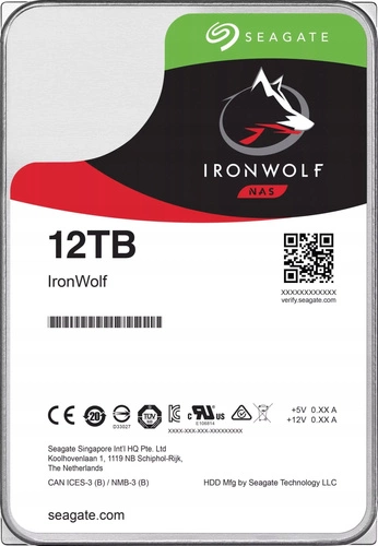 Disco duro Seagate IronWolf 3.5'' HDD 12TB 7200RPM SATA 6Gb/s 256MB | ST12000NVN0007-REC