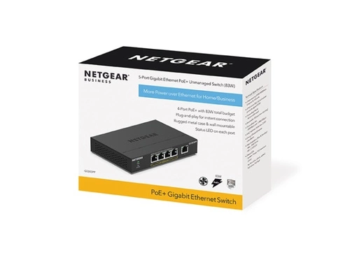 Conmutador Netgear GS305PP-300EUS 5x 1Gb 83 W PoE+