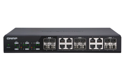 Conmutador QNAP QSW-M1208-8C 1x 1Gb 4x SFP+ 8x RJ-45/SFP+