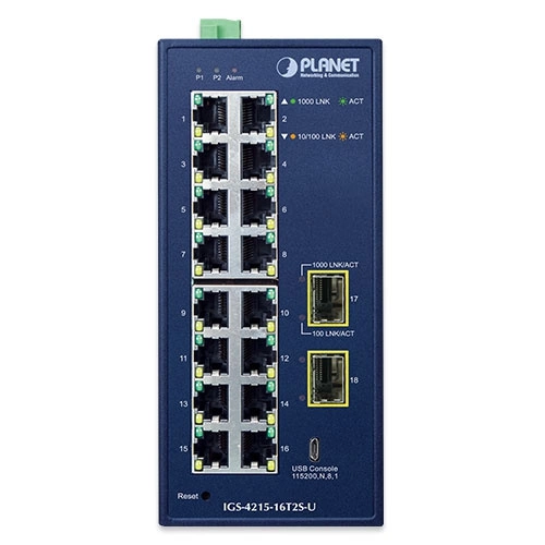 Conmutador Planet IGS-4215-16T2S-U 16x 1Gb 2x SFP