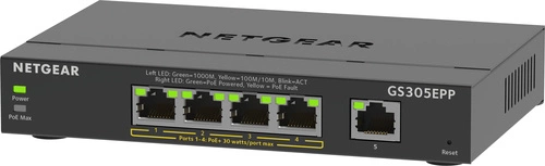 Conmutador Netgear GS305EPP-100PES 5x 1Gb 120 W PoE+