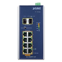 Conmutador Planet IGS-1020PTF-12V 8x 1Gb 2x SFP 240 W PoE+