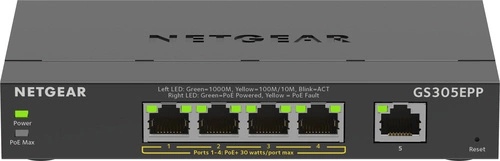Conmutador Netgear GS305EPP-100PES 5x 1Gb 120 W PoE+