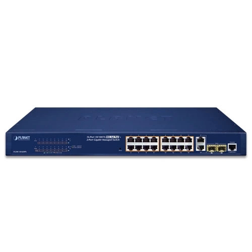 Conmutador Planet FGSW-1816HPS 16x 100Mb 2x RJ-45/SFP 240 W PoE+