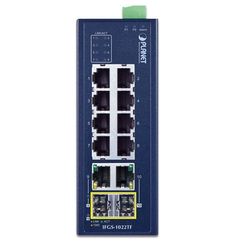 Conmutador Planet IFGS-1022TF 8x 100Mb 2x RJ-45/SFP