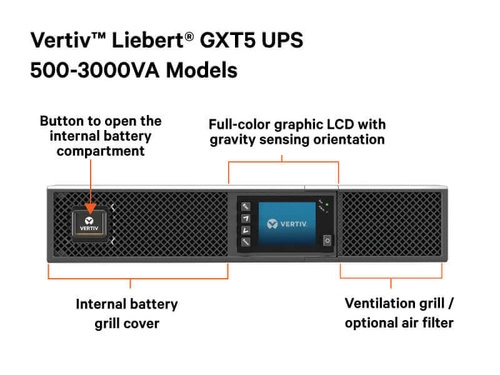 UPS Vertiv GXT5-3000IRT2UXL Bastidor/Torre 3000W 7x C13/C19 GXT5-3000IRT2UXL