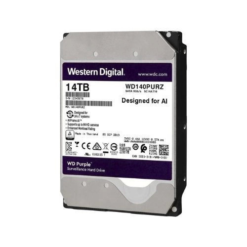 Disco duro Western Digital PURPLE 3.5'' HDD 14TB 7200RPM SATA 6Gb/s 512MB | WD140PURZ