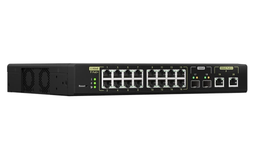 Conmutador QNAP QSW-M2116P-2T2S 16x 2.5Gb | 2x 10Gb 2x SFP+ 280 W PoE+/PoE++