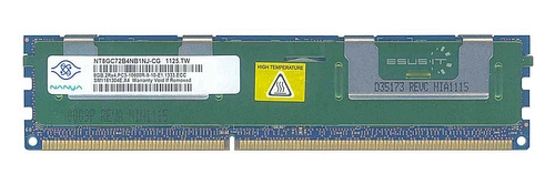Memoria RAM 1x 8GB Nanya ECC REGISTERED DDR3 1066MHz PC3-10600 RDIMM | NT8GC72B4NB1NJ-CG