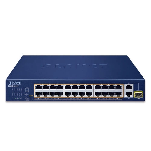Conmutador Planet FGSD-2621P 8x 100Mb 2x RJ-45/SFP 120 W PoE+