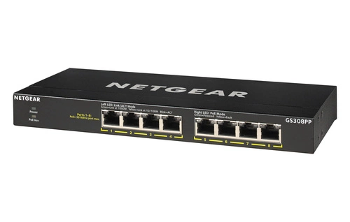 Conmutador Netgear GS308PP-100EUS 8x 1Gb 83 W PoE+