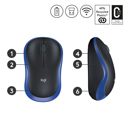 Inalámbrico ratón Logitech M185 910-002239