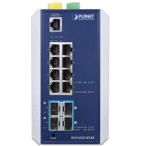 Conmutador Planet IGS-6325-8T4X 8x 1Gb 4x SFP+