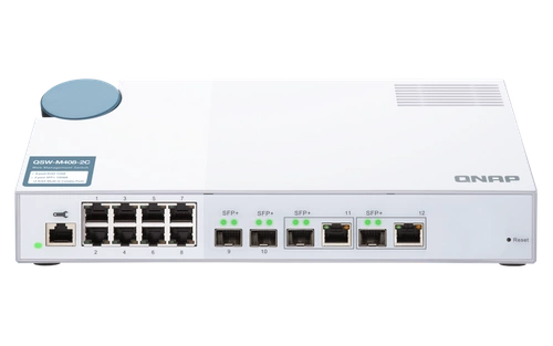 Conmutador QNAP QSW-M408-2C 8x 1Gb 2x SFP+ 2x RJ-45/SFP+