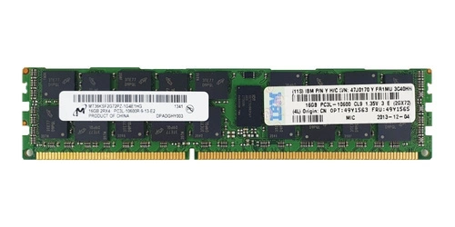 Memoria RAM 1x 16GB Micron ECC REGISTERED DDR3 1333MHz PC3-10600 RDIMM | MT36KSF2G72PZ-1G4