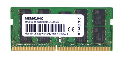 Memoria RAM 1x 16 GB 2 POTENCIAS SO-DIMM ECC DDR4 2666 MHz PC4-21300 | MEM6104C